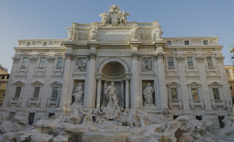 Veduta della Fontana di Trevi Roma